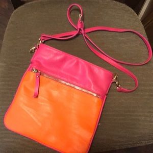 Pink and orange crossbody purse!